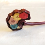 Trâm cài tóc gỗ- resin-cánh quạt- HOA CÚC