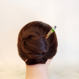 Trâm cài tóc gỗ-resin-ống-snowyxanhlá 127