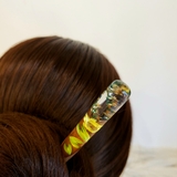 Trâm cài tóc gỗ- resin- SNOWY VÀNG