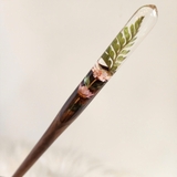 TRÂM CÀI TÓC GỖ- RESIN SNOWY HỒNG -2 HOA- DƯƠNG SỈ