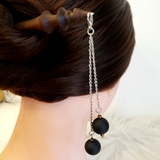 Trâm cài tóc tua rua đá đen