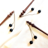 Trâm cài tóc tua rua đá đen