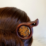 Trâm cài tóc gỗ - resin - hoa tuyết - 52