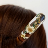 TRÂM CÀI TÓC GỖ-RESIN & SNOWY TRẮNG 2 HOA - 57