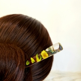 Trâm cài tóc gỗ- resin- SNOWY VÀNG