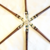 TRÂM CÀI TÓC GỖ-RESIN & SNOWY TRẮNG 2 HOA - 57