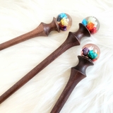 TRÂM CÀI TÓC GỖ-RESIN-CẦU HOA NHIỀU CÁNH MIX