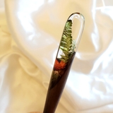Trâm cài tóc gỗ- resin- hoa khô 79