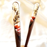 Trâm cài tóc gỗ-resin-ống-snowycam&sao 125