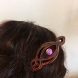 Trâm gỗ cài tóc " HOA VĂN MIX HẠT MÀU"