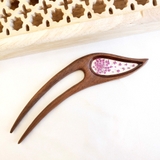 Trâm cài tóc gỗ- resin- HOA TUYẾT KHÔ 140