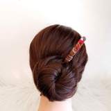 Trâm cài tóc gỗ- resin- hoa khô 28