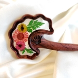 Trâm cài tóc gỗ- resin- cánh quạt- cúcđỏ mixhoa nhiềucánh-103