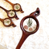 Trâm cài tóc gỗ- rein- hoa khô 40