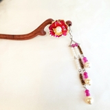 Trâm cài tóc tua rua HOA SƠN HỒNG TÍM