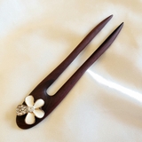 Trâm cài tóc gỗ đính hoa 2 ( 2 que )