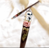 Trâm cài tóc gỗ- resin- hoa khô 97