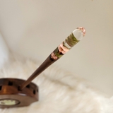 TRÂM CÀI TÓC GỖ- RESIN SNOWY HỒNG -2 HOA- DƯƠNG SỈ