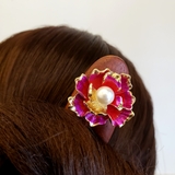 Trâm gỗ cài tóc HOA SƠN HỒNG TÍM