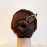 Trâm cài tóc gỗ- resin- HOA TUYẾT KHÔ 140