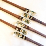 TRÂM CÀI TÓC GỖ-RESIN & SNOWY TRẮNG 2 HOA - 57