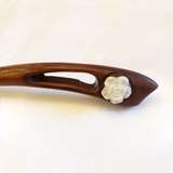 TRÂM CÀI TÓC GỖ ĐÍNH HOA HỒNG