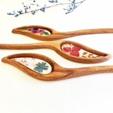 Trâm cài tóc gỗ - resin - HOA ĐUÔI THỎ