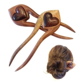 Trâm gỗ Heart hai que (2Q)