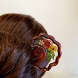 Trâm cài tóc gỗ- resin- hoa khô 53