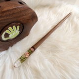 TRÂM CÀI TÓC GỖ- RESIN SNOWY HỒNG -2 HOA- DƯƠNG SỈ