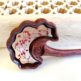 Trâm cài tóc gỗ- resin- cánh quạt- babybreath đỏ - 100