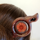 Trâm cài tóc gỗ- resin- hoa khô 69