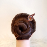 Trâm cài tóc gỗ- resin- hoa khô 81