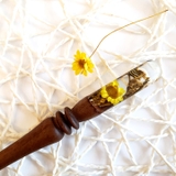 Trâm cài tóc gỗ- resin- hoa khô 36