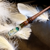 Trâm cài tóc gỗ- resin- hoa khô 42