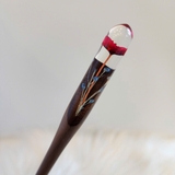 Trâm cài tóc gỗ- resin- hoa khô 75