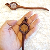 Trâm cài tóc gỗ - resin - hoa tuyết - 52