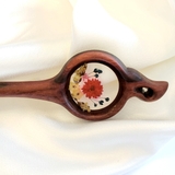 Trâm cài tóc gỗ- resin- hoa khô 81