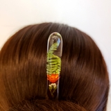 Trâm cài tóc gỗ- resin- hoa khô 79