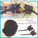 Trâm gỗ cài tóc " Butterfly Carve" 3D