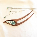 Trâm cài tóc gỗ- resin- HOA TUYẾT KHÔ 140