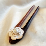 Trâm cài tóc gỗ đính hoa 1 ( 2 que )