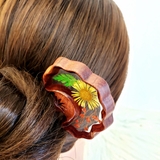 Trâm cài tóc gỗ- resin- hoa khô 77