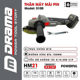 Máy Mài Pin DRM-5100 & DRM-5100A 21V 900W Không Chổi Than 100mm