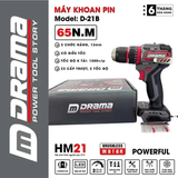 Thân Máy Khoan Pin DRM-TD21A & TD21B 21V Không Chổi Than 65Nm