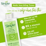 Nước Hoa Hồng Simple Làm Dịu Da & Cấp Ẩm 200ml Kind to Skin Soothing Facial Toner