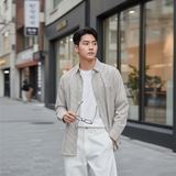 Áo sơ mi Sadoga Classic kẻ sọc be S03