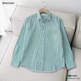 Áo sơ mi Sadoga Classic kẻ sọc xanh S06