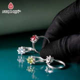 Nhẫn bạc đính đá thiên nhiên