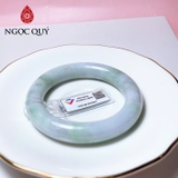 Vòng cẩm thạch A - Ngọc phỉ thúy type A bản tròn trắng điểm lý, hoàng phỉ, gà đen ni 51-55mm (kèm kđ type A)- Ngoc Quý